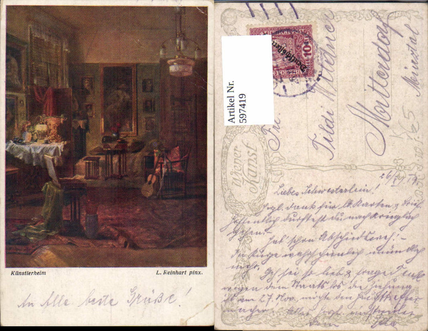 597419,Künstler Ak L. Reinhard Künstlerheim Kunst Malerei pub B.K.W.I. 1926