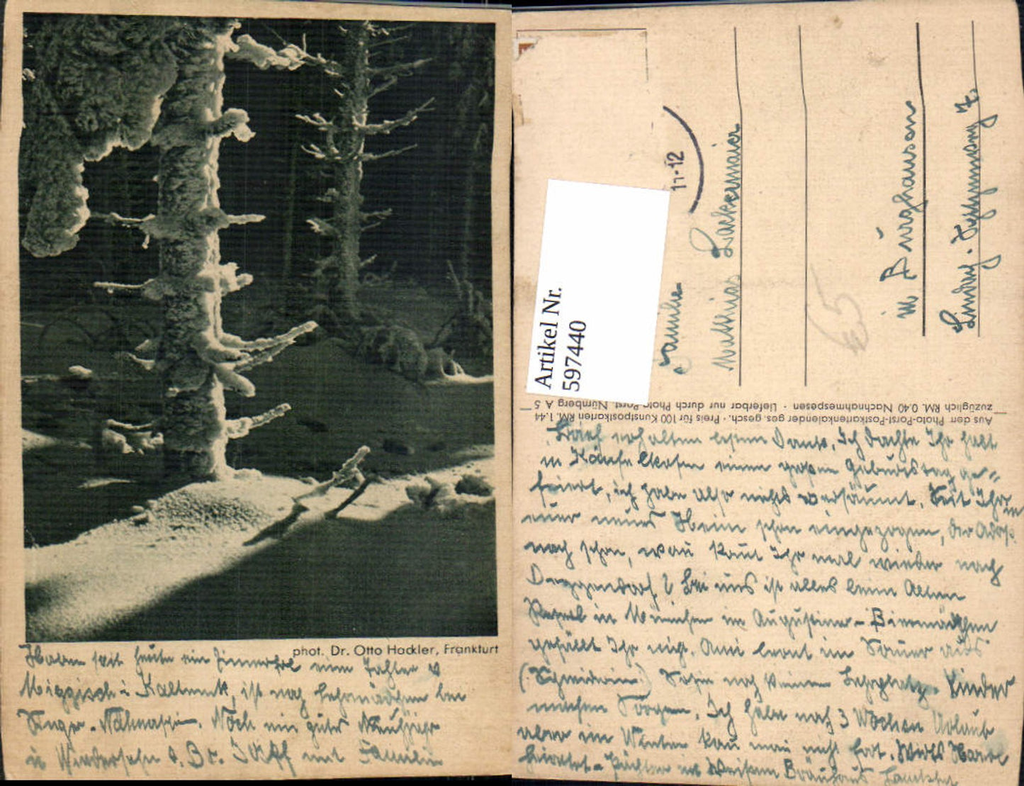 597440,Künstler Ak Dr. Otto Hackler Winterwald Landschaft i. Schnee