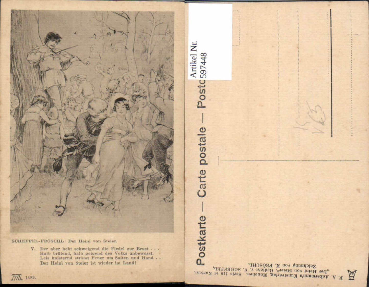 597448,Künstler Ak K. Fröschl Der Heini v. Steier v. Scheffel pub F. A. Ackermann 119/1489