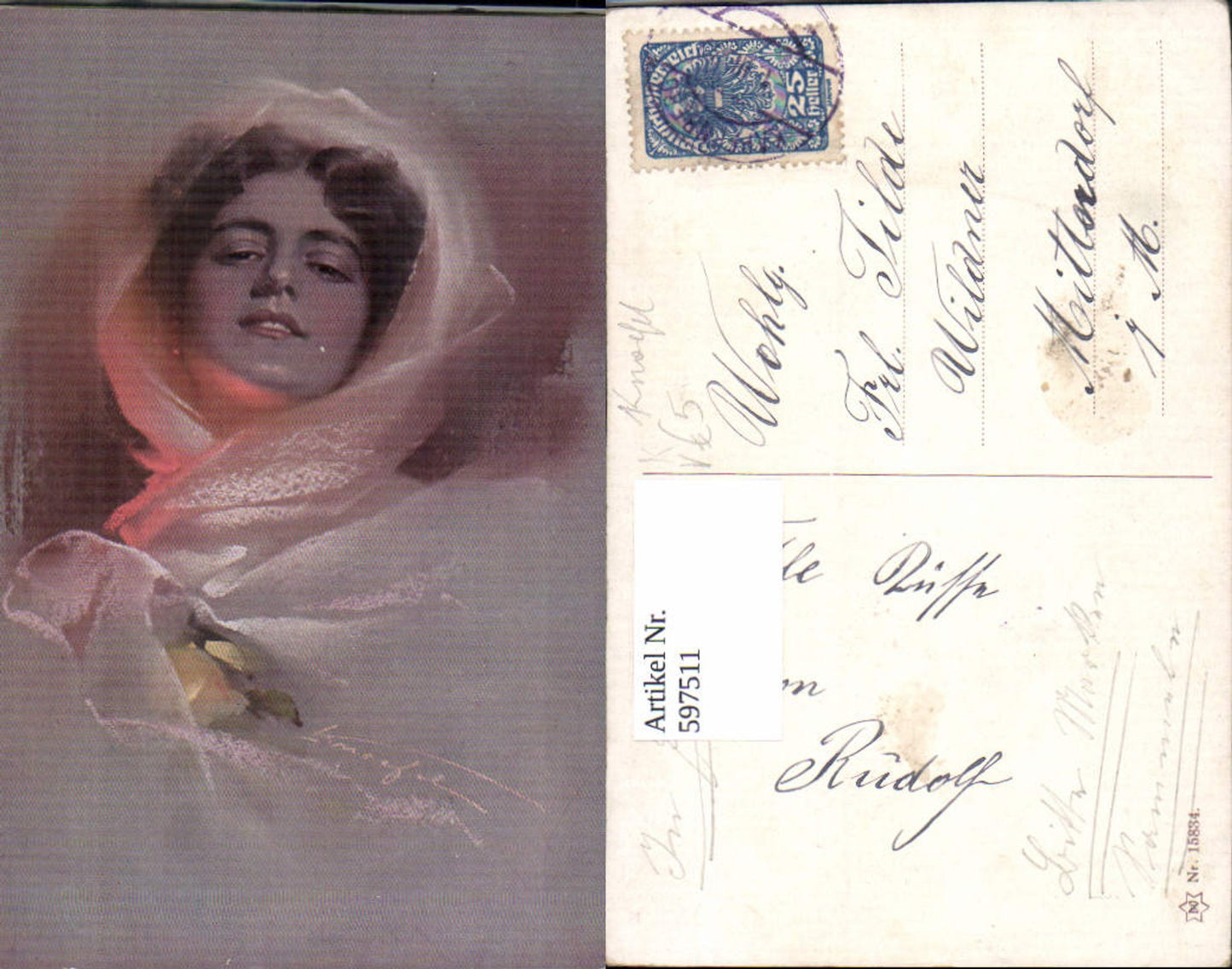 597511,Künstler Ak Knofel Frau Portrait pub Novolito 15834