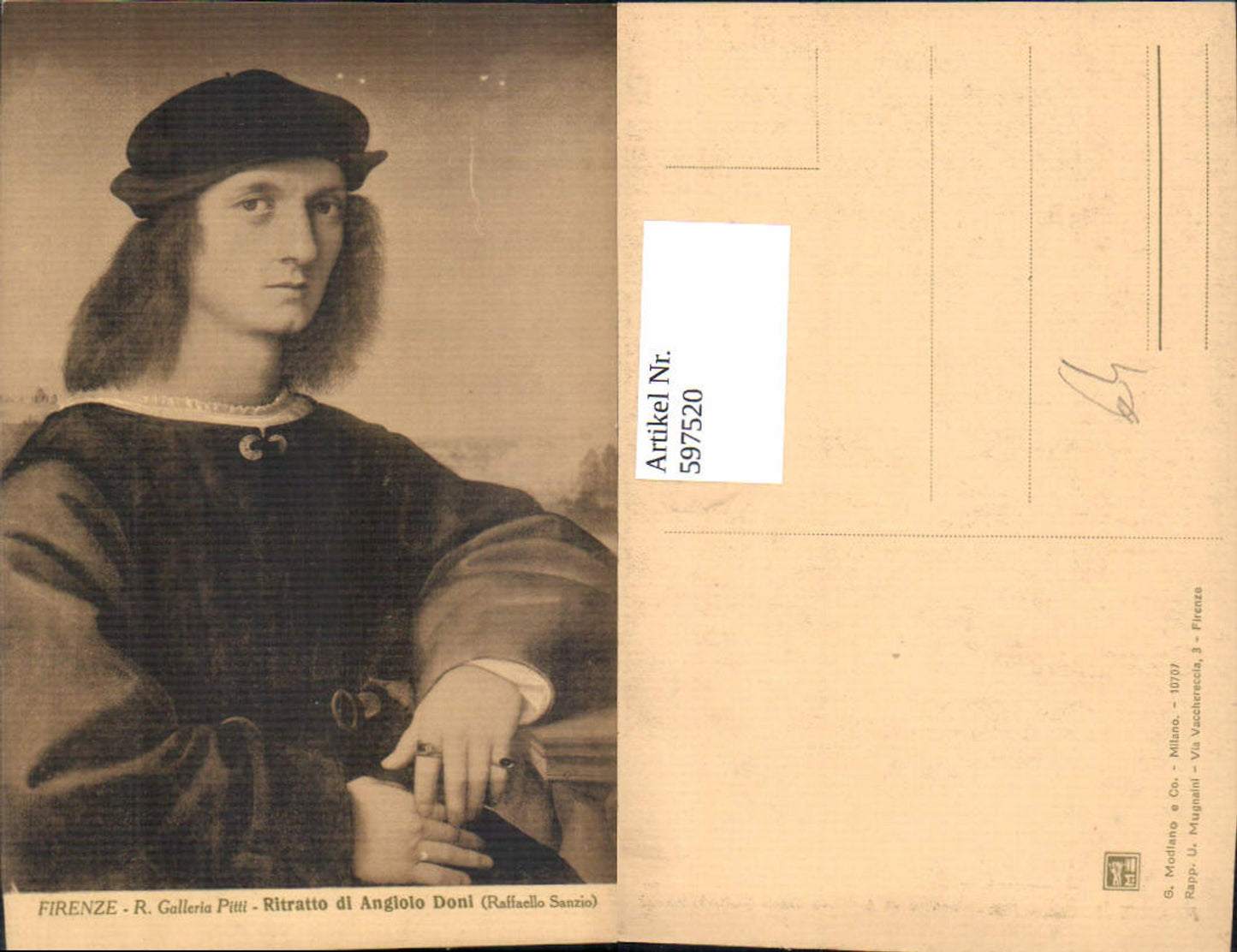 597520,Künstler Ak Raffaello Sanzio Ritratto di Angiolo Doni