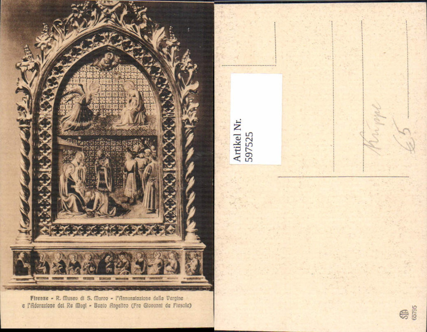 597525, Artist Ak Beato Angelico, Woman Giovanni da Fiesole, Nativity Scene, Religion, The Annunciation of the Virgin