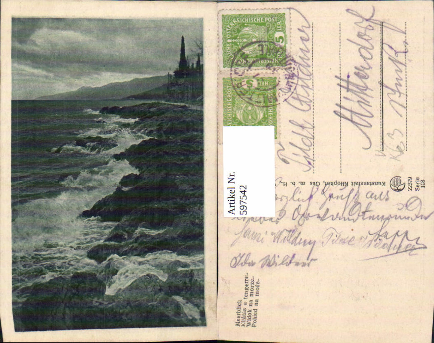 597542,Künstler Ak Meerblick Küste Landschaft pub Kilophot 108/22379