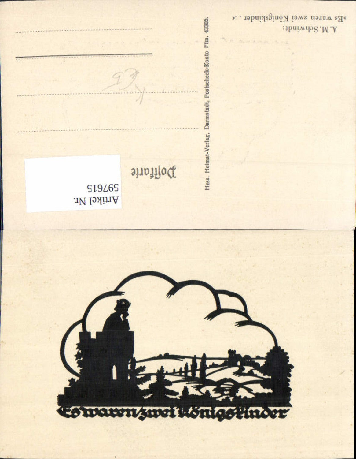 597615,Künstler Ak A. M. Schwindt Es waren zwei Königskinder