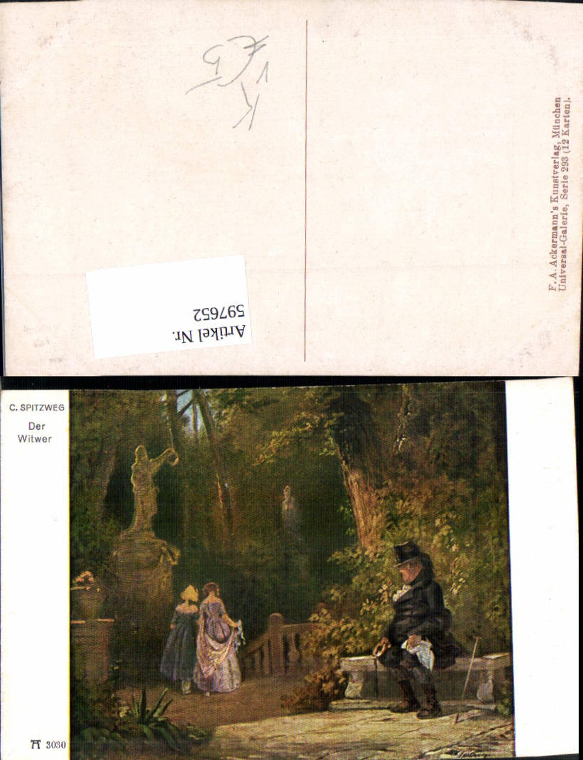 597652,Künstler Ak Carl Spitzweg Der Witwer pub F. A. Ackermann 293/3030