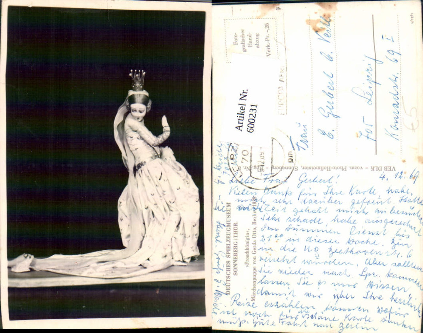 600231,Puppe Märchenpuppe v. Gerda Otto Berlin Froschkönigin Märchen