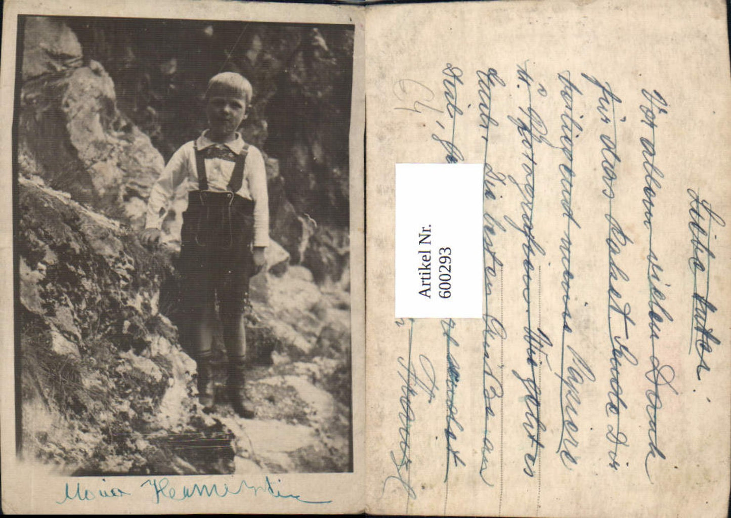 600293,Foto Kind Bub Junge i. Tracht Lederhose