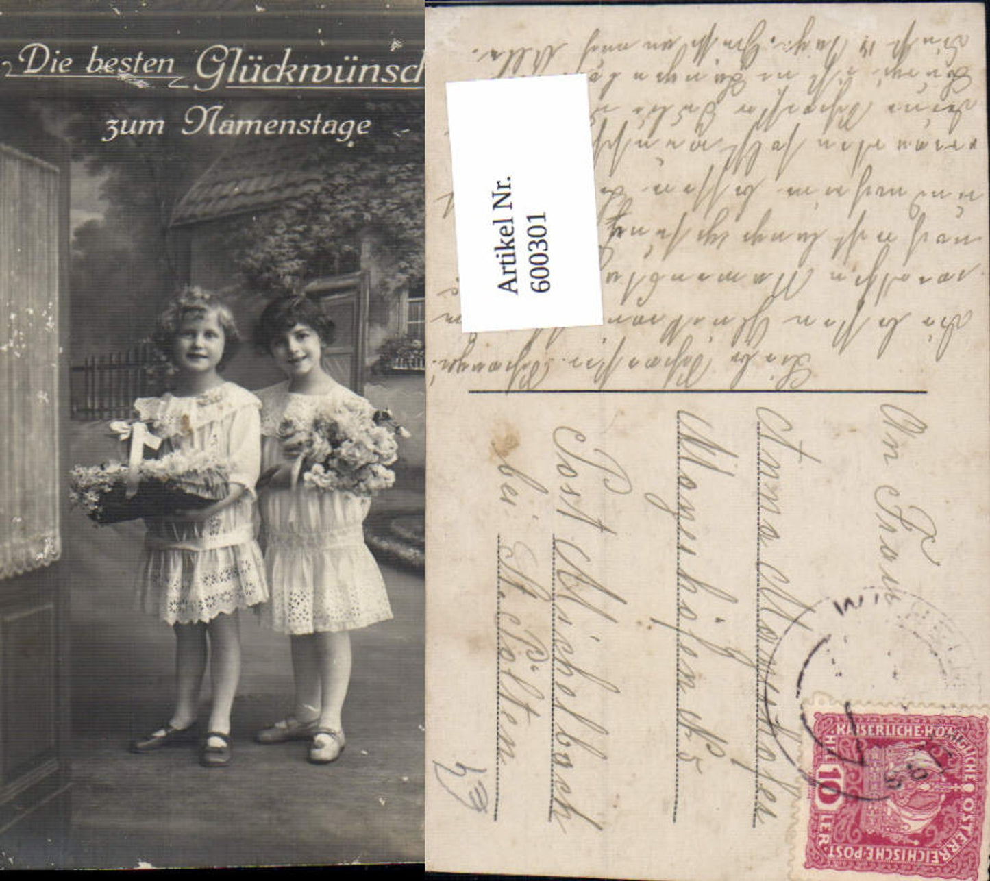 600301,Kind Kinder Mdächen Kleid Blumen Namenstag