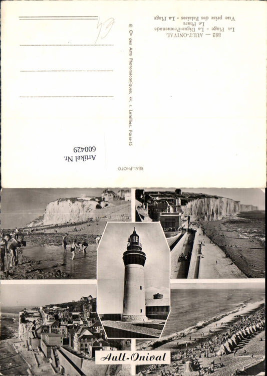 600429,Mehrbild Ak Leuchtturm Ault-Onival La Plage La Digue-Promenade Le Phare