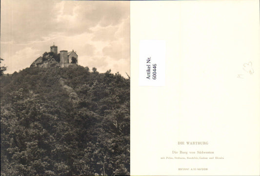 600446,Eisenach Die Wartburg Die Burg v. Südwesten