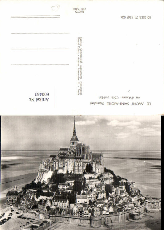 600463,Foto Ak Le Mont Saint-Michel Manche vu d Avion Cote Sud-Est Kirche