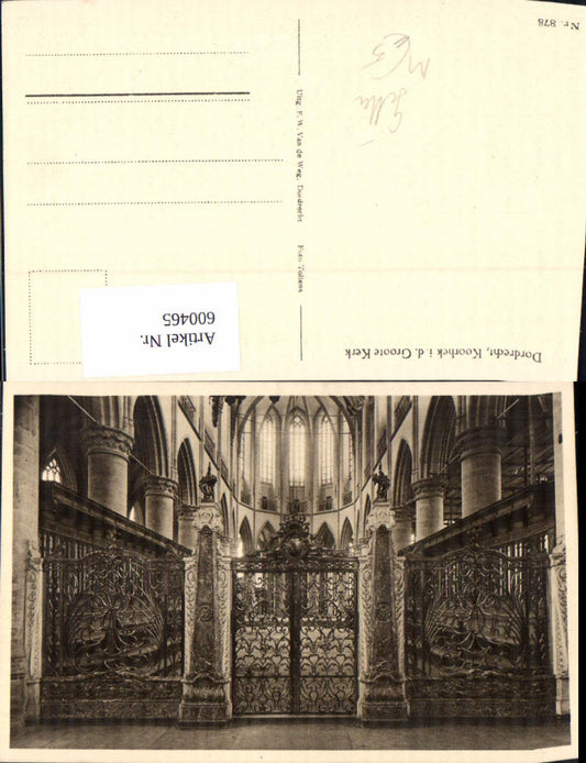 600465,Dordrecht Koorhek i. d. Groote Kerk Kirche Innen Gitter
