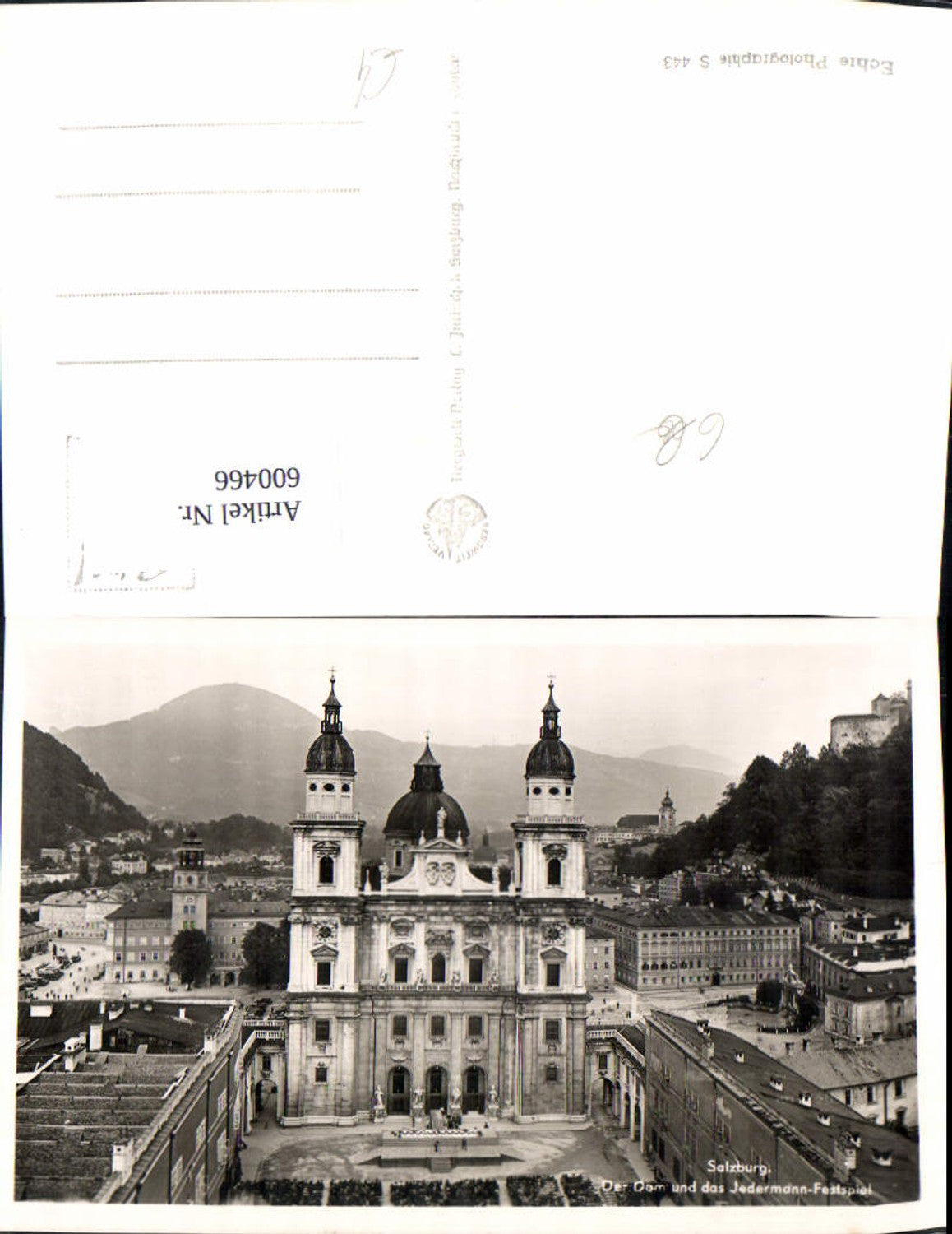 600466,Foto Ak Salzburg Der Dom u. Jedermann-Festspiel Theater Szene