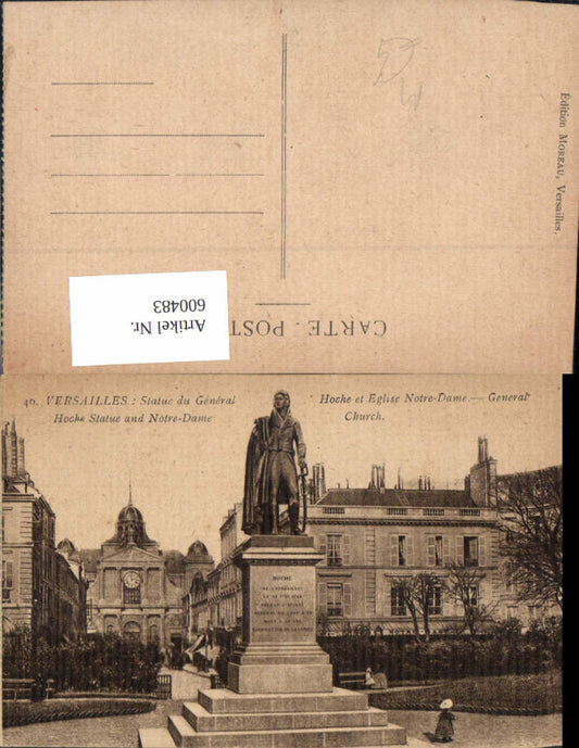 600483,Versailles Statue du General Hoche Statue and Notre-Dame