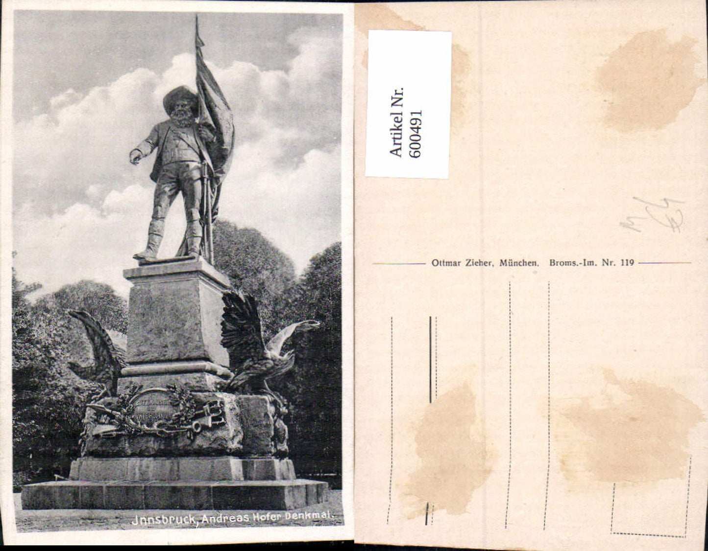 600491,Innsbruck Andreas-Hofer-Denkmal Statue