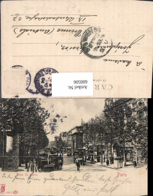 600506,Paris Porte St Martin Litfaßsäule Automobile