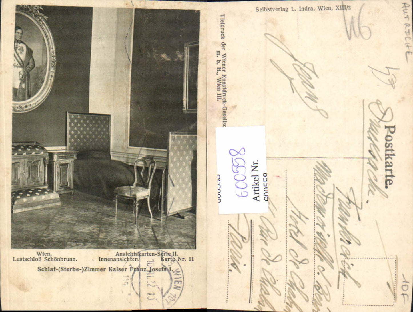 600558,Wien Schloss Schönbrunn Schlaf Sterbezimmer Kaiser Franz Josef 1 Adel Monarchie