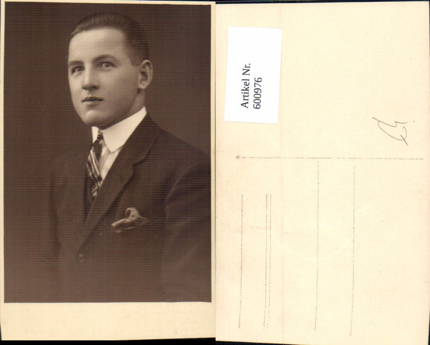 600976,Foto Ak Mann Portrait Krawatte