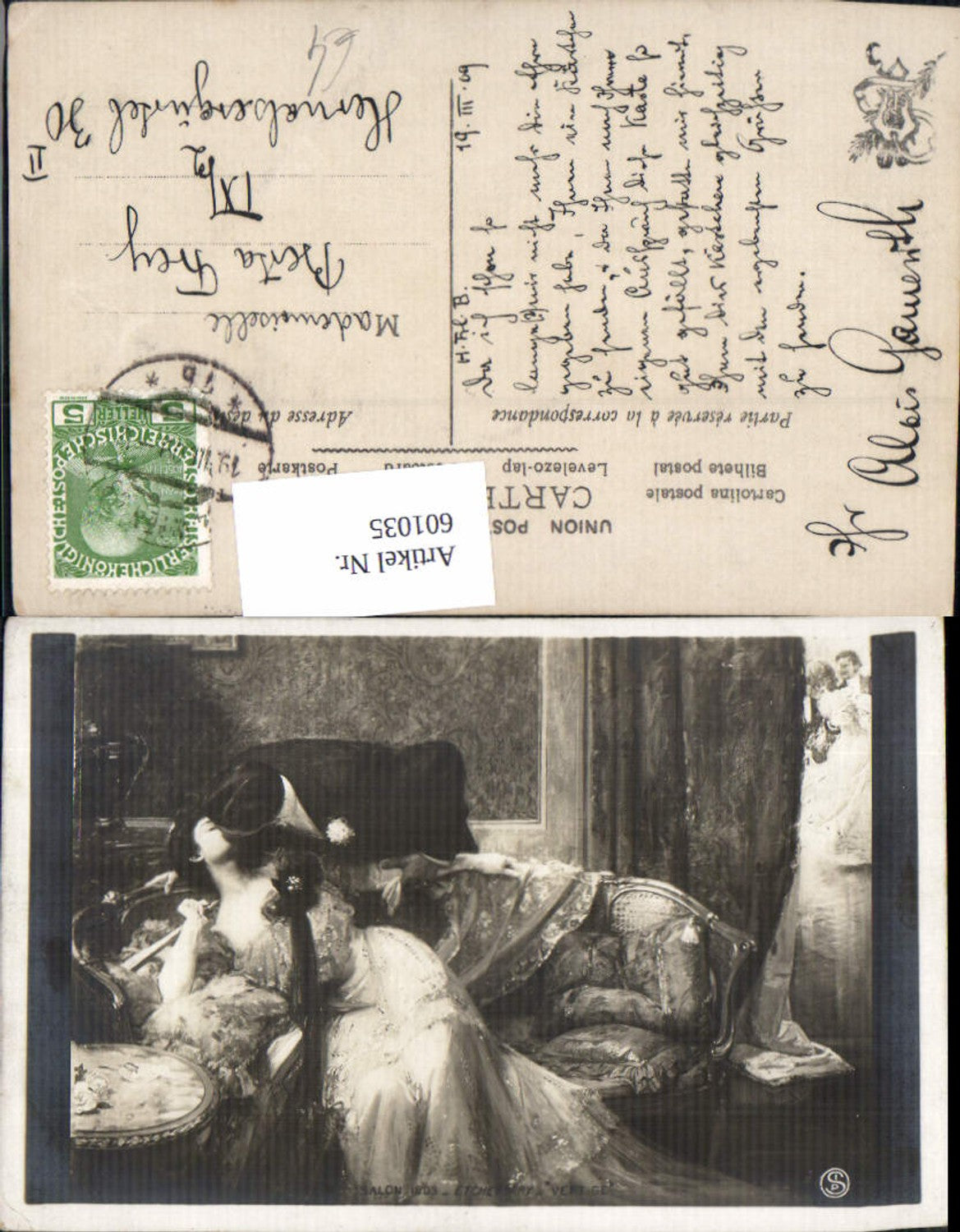 601035,Künstler Ak Etcheverry Vertige Paar Liebe Kuss