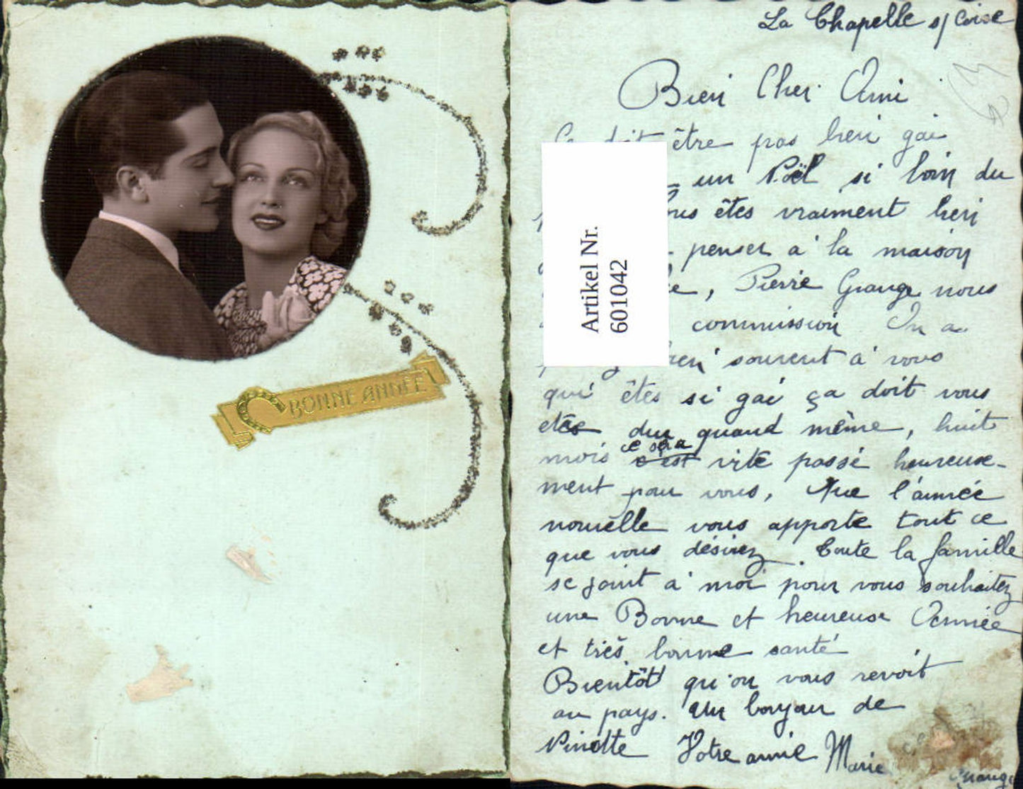 601042,Portrait Paar Liebe Passepartout Glitzer Bonne Annee