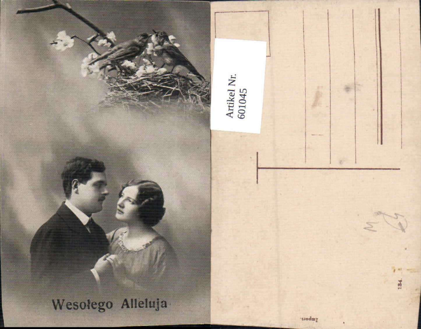 601045,Paar Liebe Verliebter Blick Wesolego Alleluja Vögel