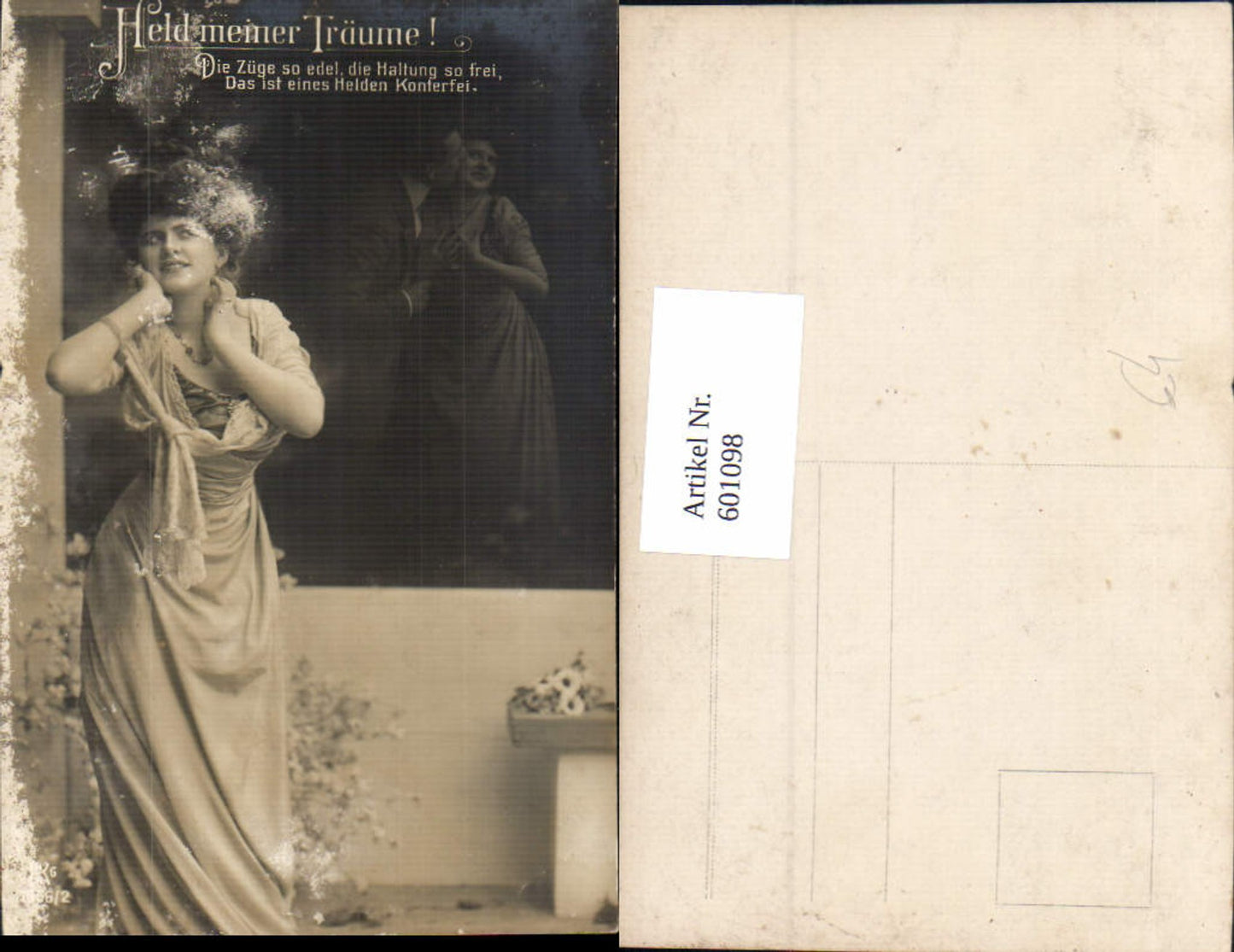 601098,Fotomontage Paar Liebe Frau Sehnsucht Held meiner Träume Text