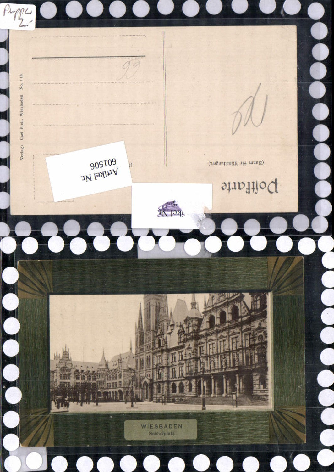 601506,Wiesbaden Passepartout Rahmen Schloßplatz