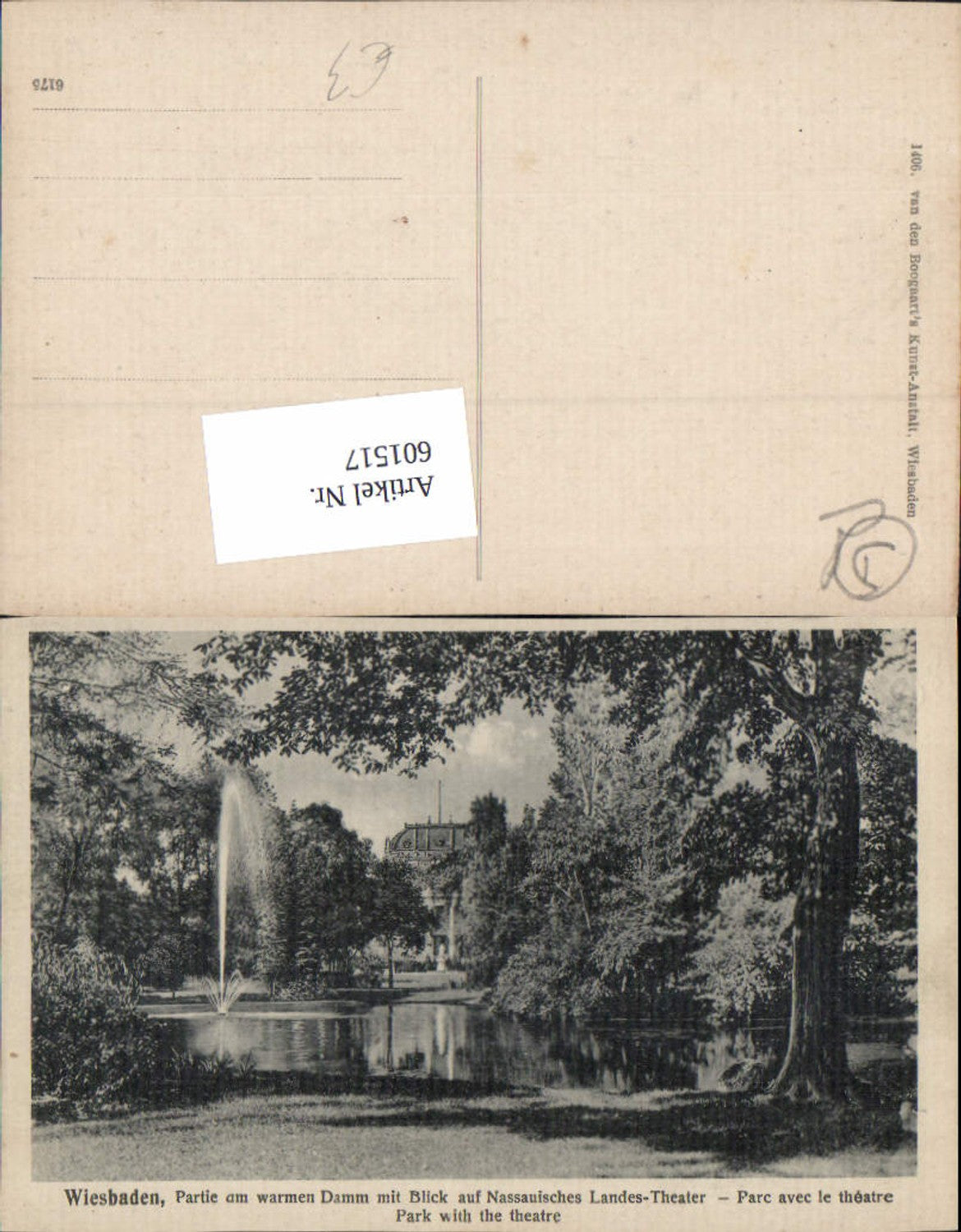 601517,Wiesbaden Partie am warmen Damm Landes Theater