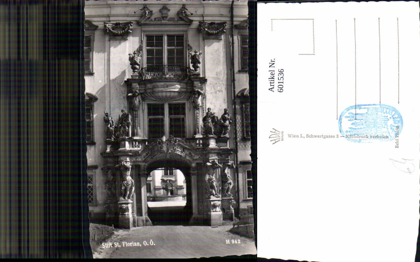 601536,Foto Ak Stift St Florian Eingang