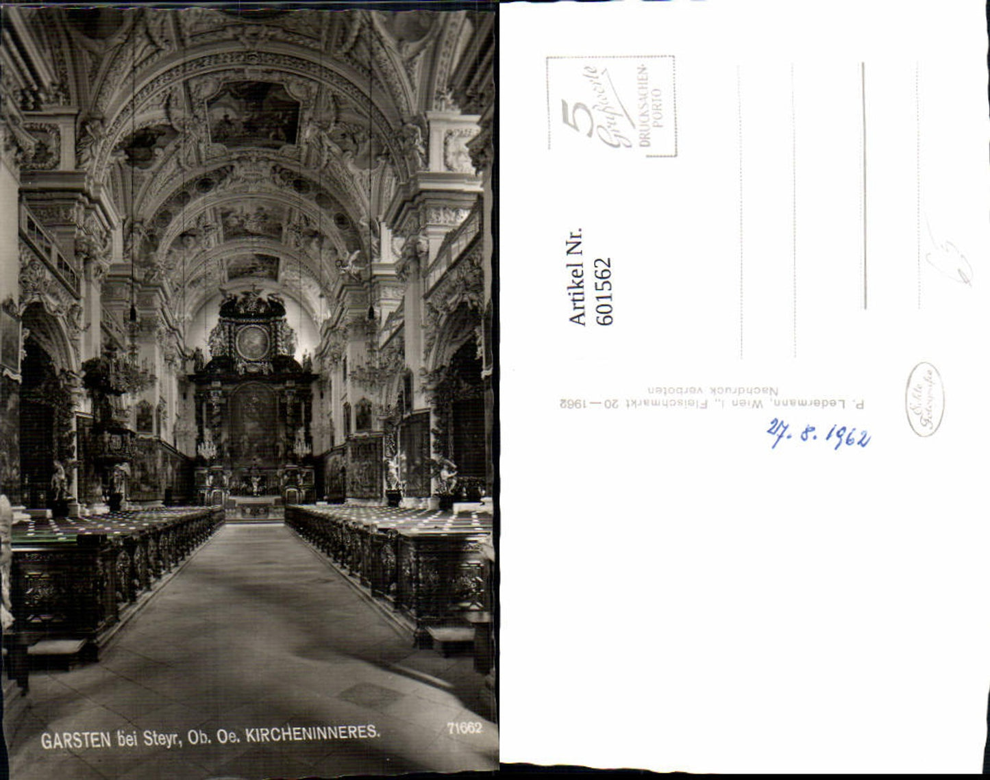 601562,Foto Ak Garsten b. Steyr Kirche Inneres