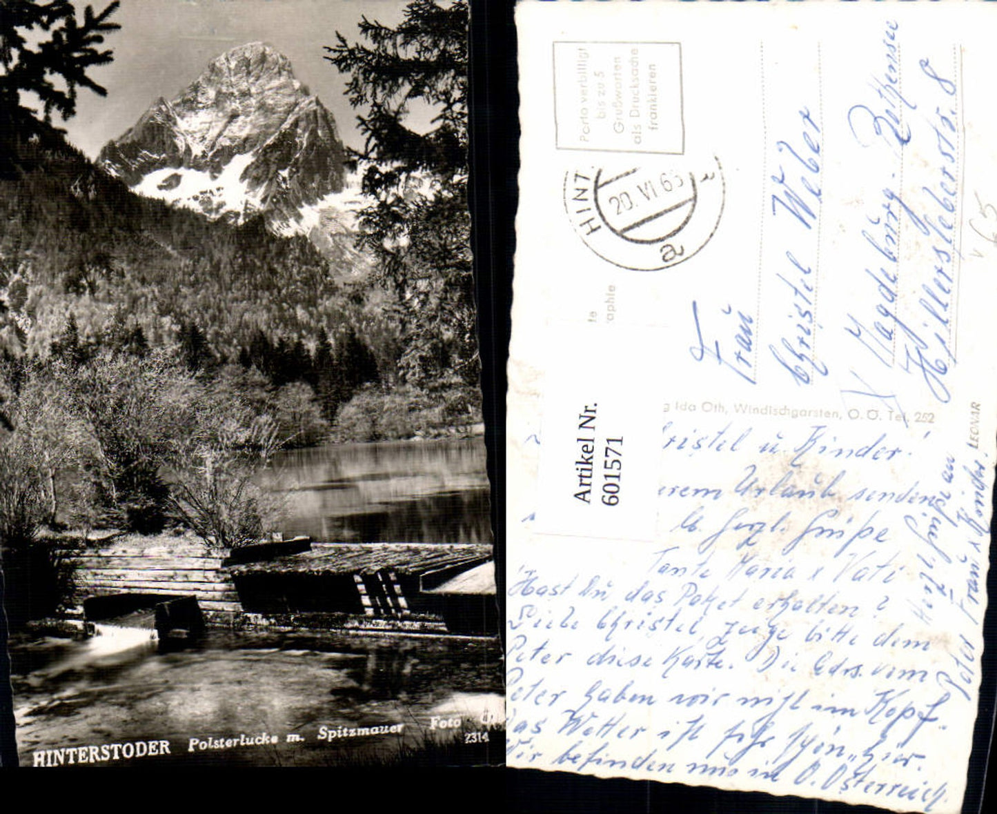 601571,Foto Ak Hinterstoder Polsterlucke m. Spitzmauer pub Foto Oth 2314