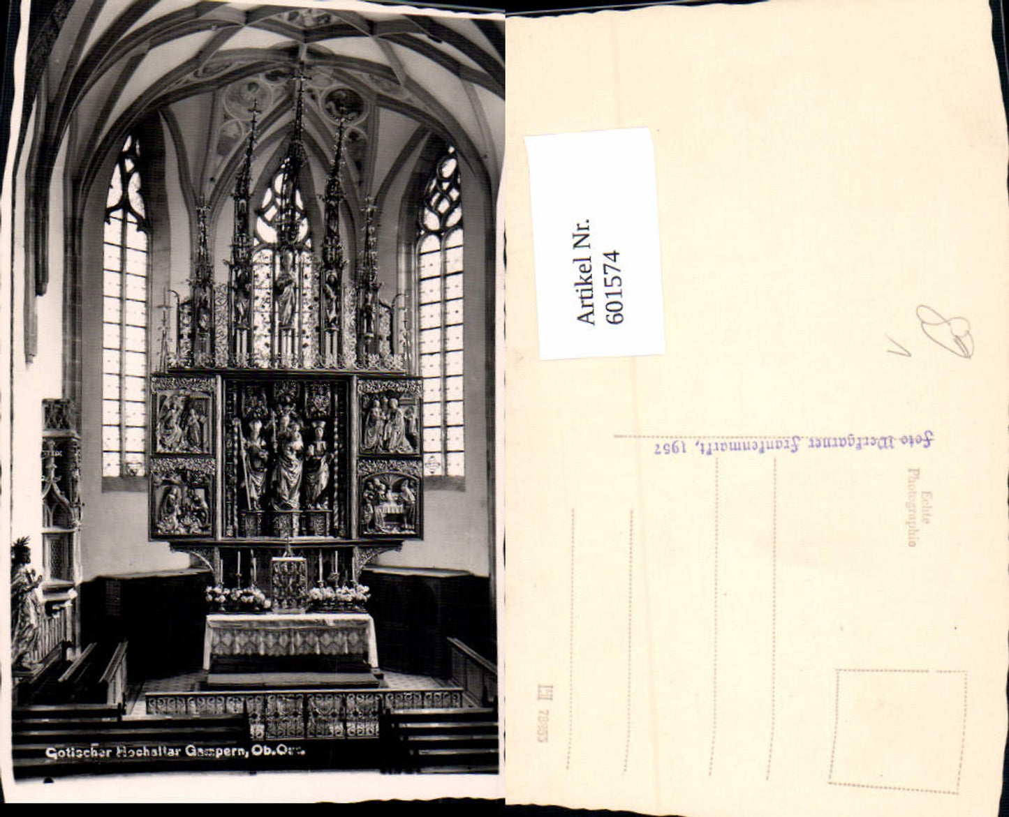 601574,Foto Ak Gampern Gotischer Hochaltar Kirche Innen Altar pub Foto Werkgarner