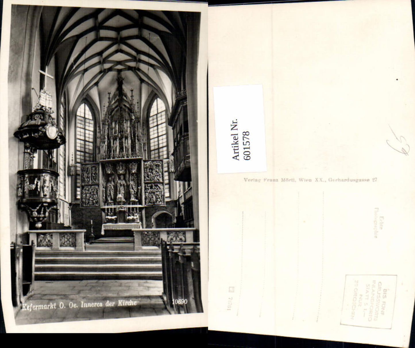 601578,Foto Ak Kefermarkt Inneres d. Kirche Altar