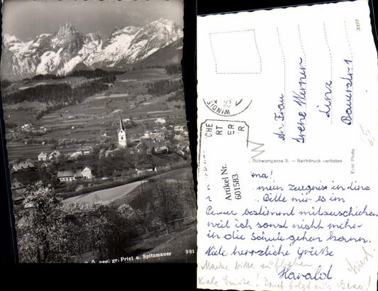 601583,Foto Ak Windischgarsten geg. Gr. Priel u. Spitzmauer