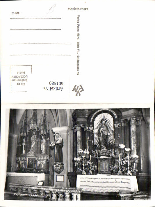 601589,Foto Ak Freistadt Inneres d. Kirche Altar