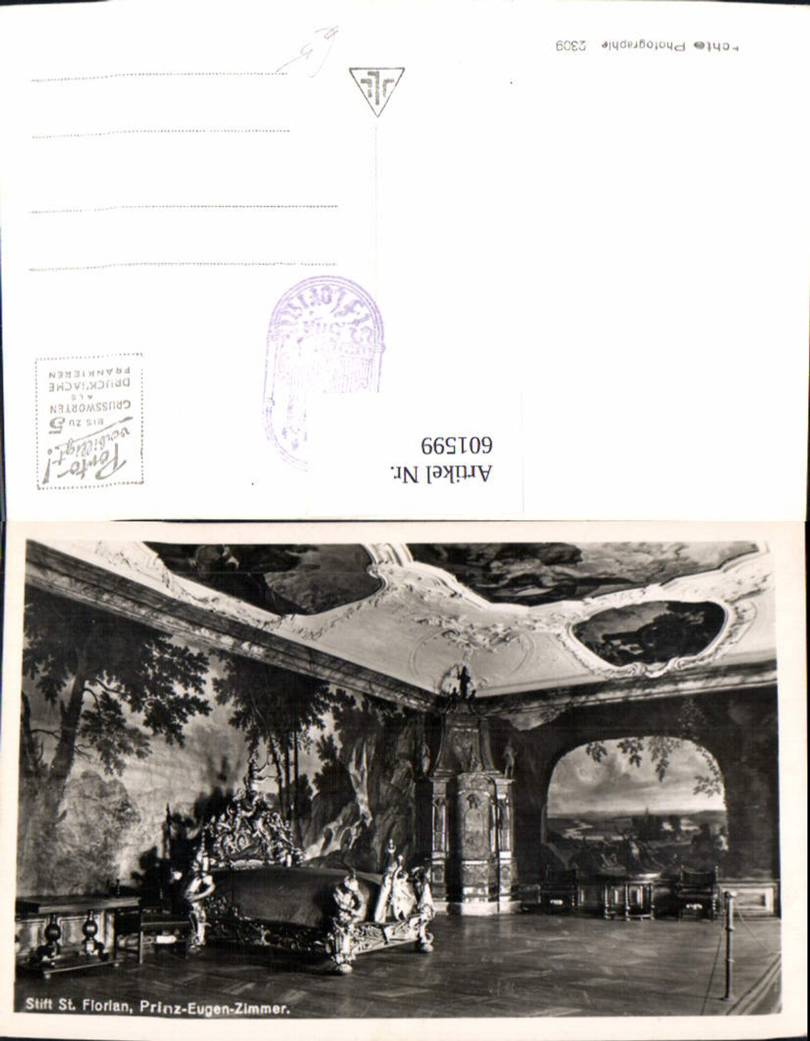 601599,Foto Ak Stift St Florian Prinz-Eugen-Zimmer Interieur