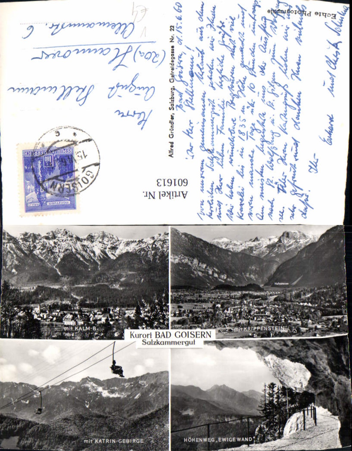 601613,Mehrbild Ak Bad Goisern Katrin-Gebirge Seilbahn Höhenweg Ewige Wand pub Cosy