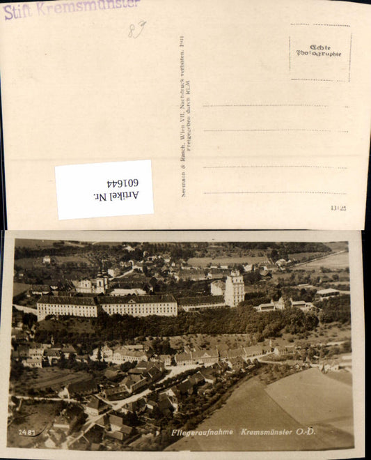 601644,Foto Ak Fliegeraufnahme Kremsmünster m. Stift