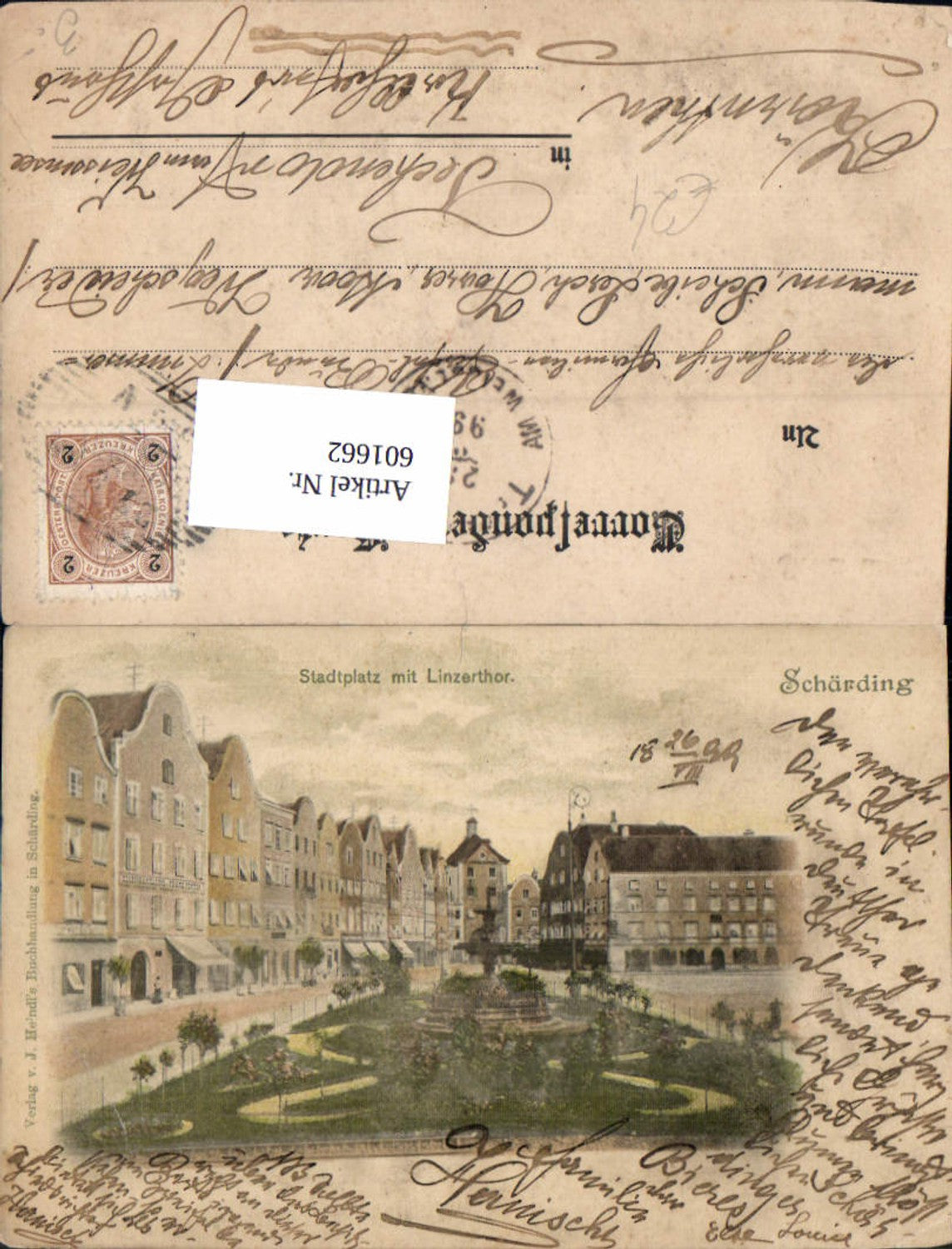 601662,tolle Ak Schärding Stadtplatz m. Linzertor Linzerthor 1899