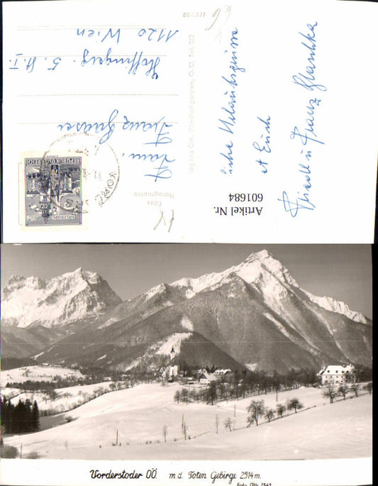 601684,Foto Ak Vorderstoder m. d. Totengebirge Winteransicht pub Foto Oth 2341