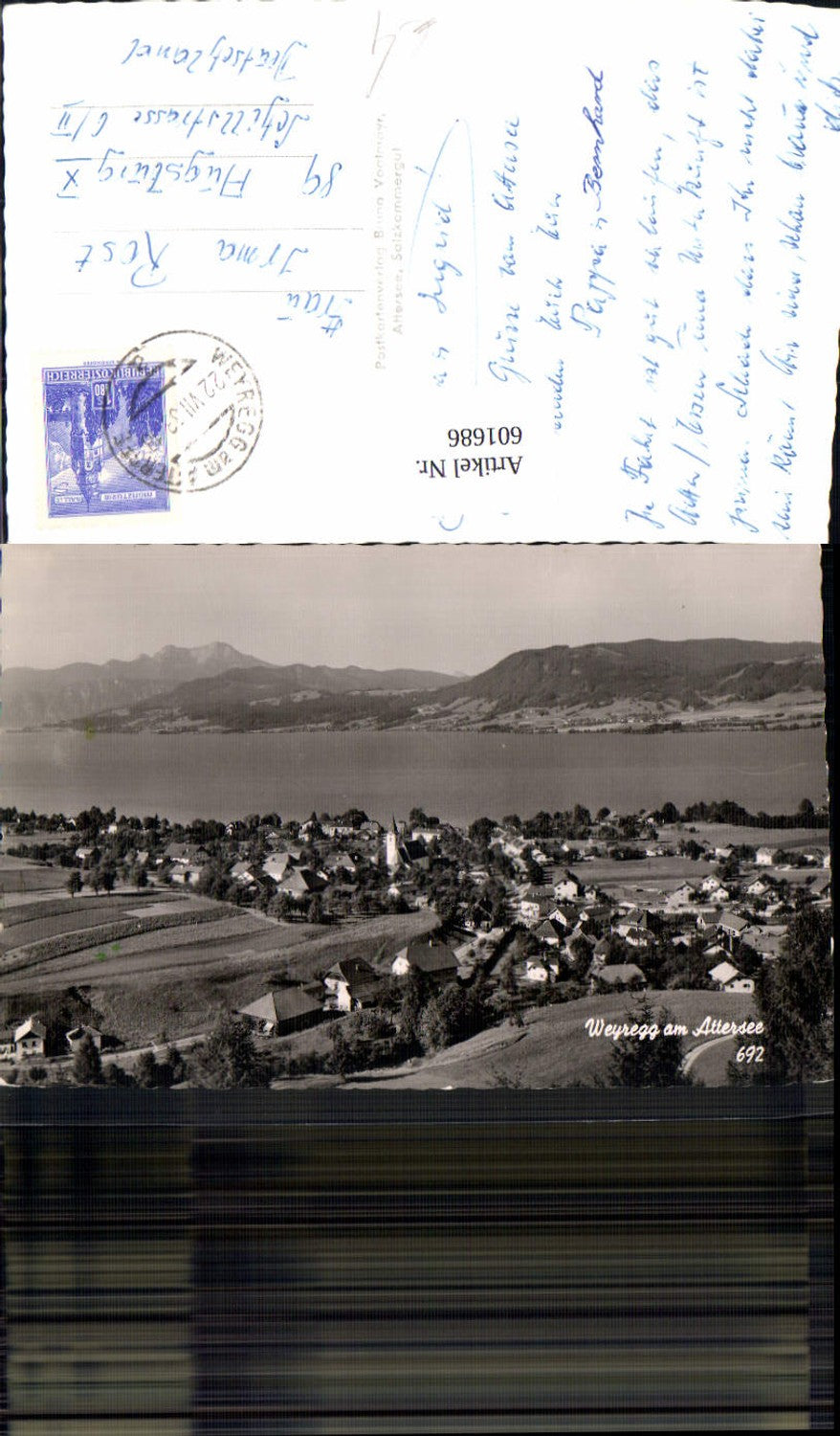601686,Foto Ak Weyregg a. Attersee Totale