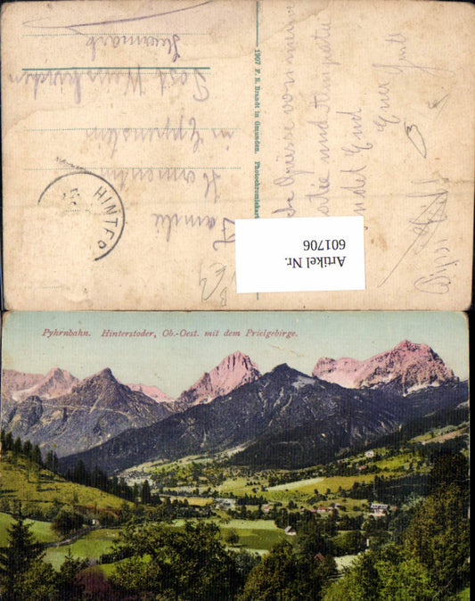 601706,Hinterstoder m. d. Prielgebirge Pyhrnbahn pub F. E. Brandt 1502
