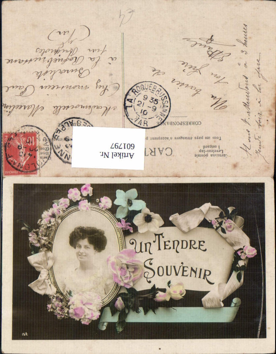 601797,Frau Portrait Un Tendre Souvenir Blumen