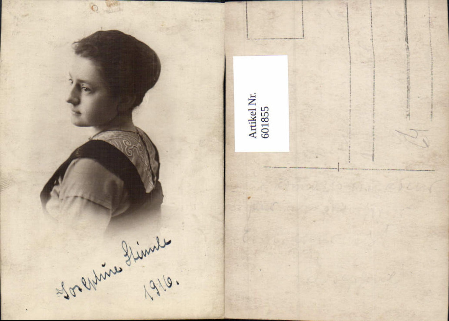 601855,Foto Ak Frau Portrait