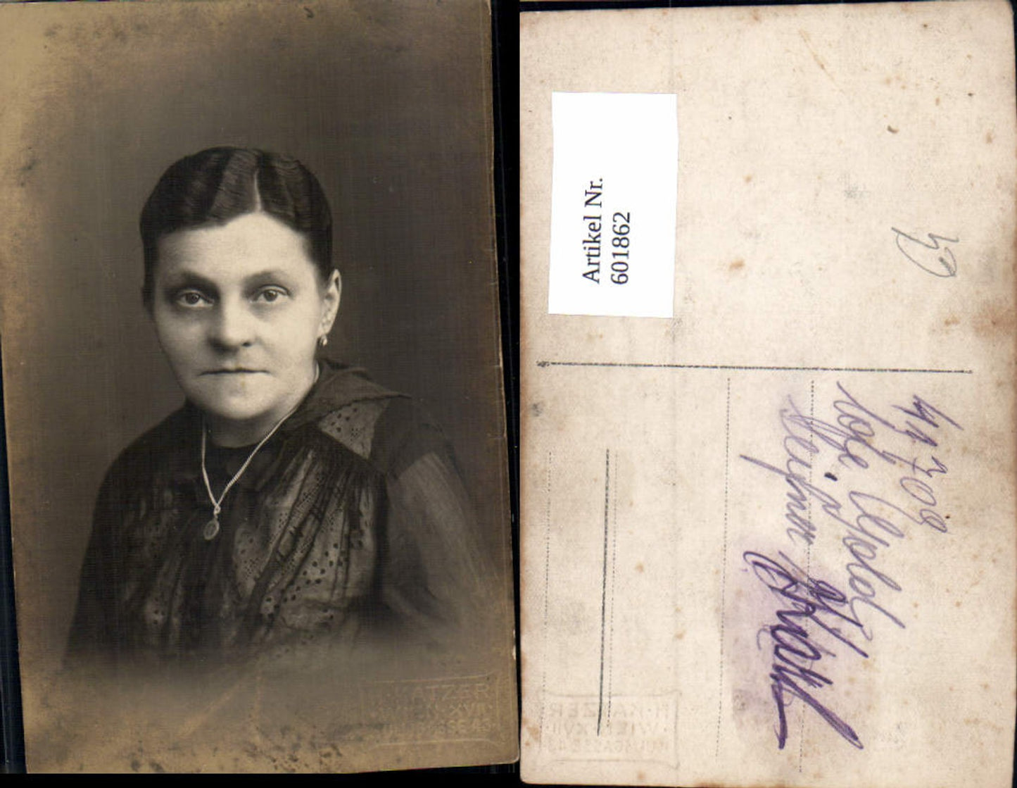 601862,Foto Ak Frau Halskette Schmuck Portrait