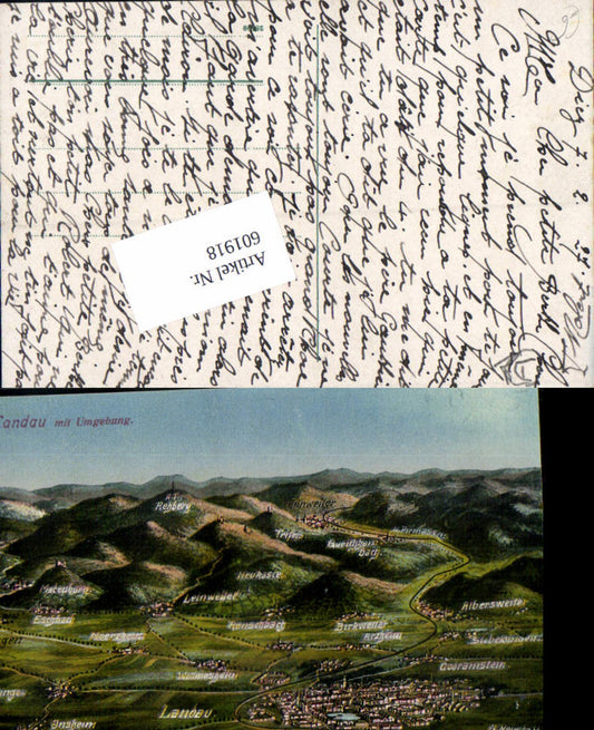 tolle Vogelschau AK Landau in der Pfalz Insheim Arzheim Albersweiler Ranschbach Moerzheim Eschbach Impflingen Wollmeshei