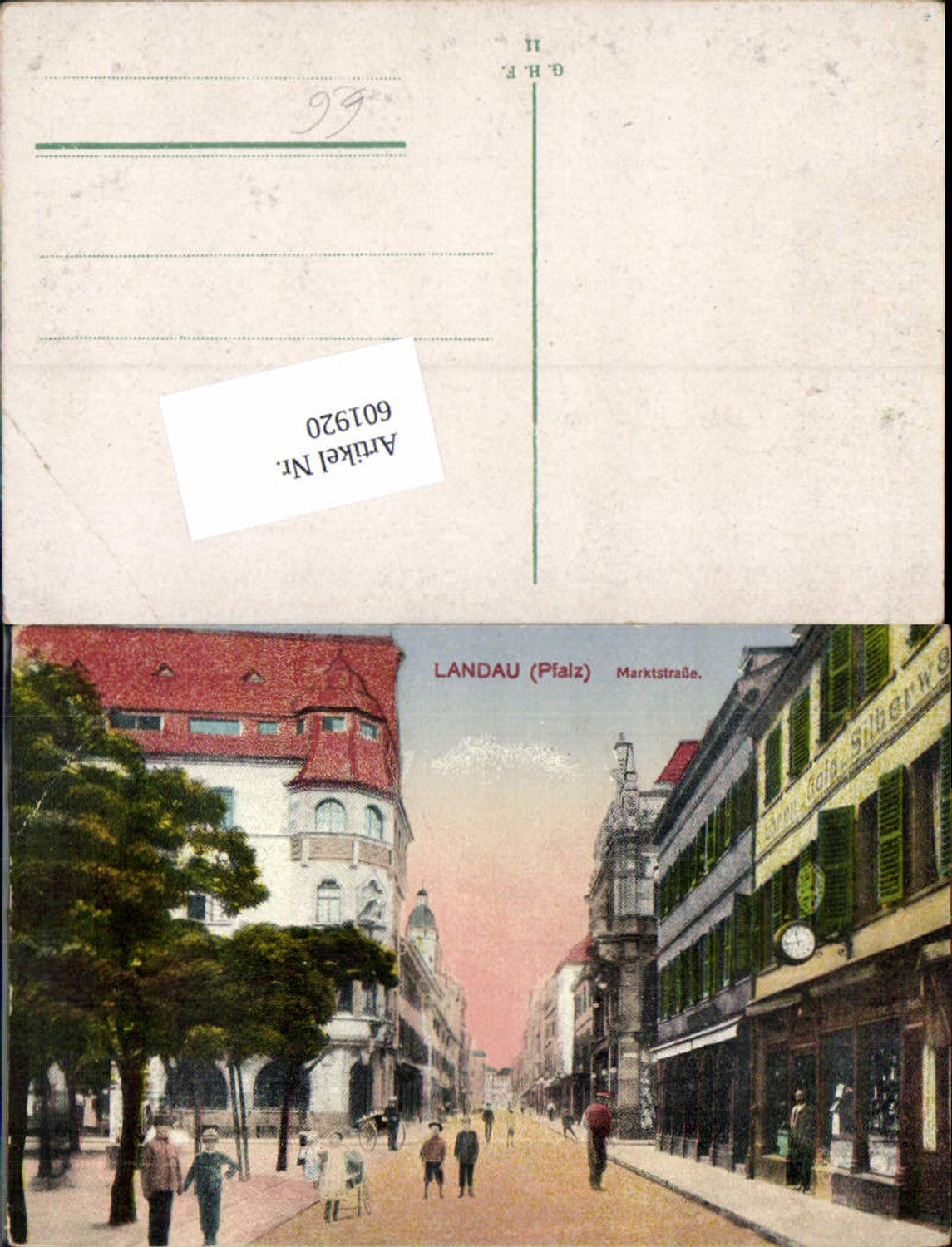 601920,Landau in der Pfalz Marktstraße Straßenansicht Uhr