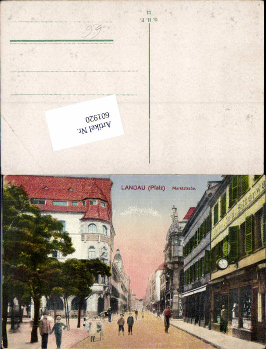 601920,Landau in der Pfalz Marktstraße Straßenansicht Uhr