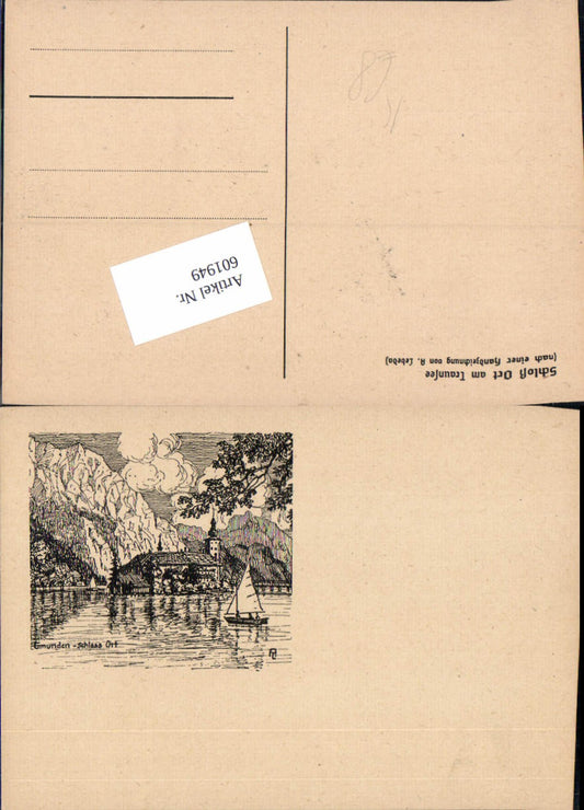 601949,Künstler AK A. Lebeda Gmunden am Traunsee Schloss Ort Orth