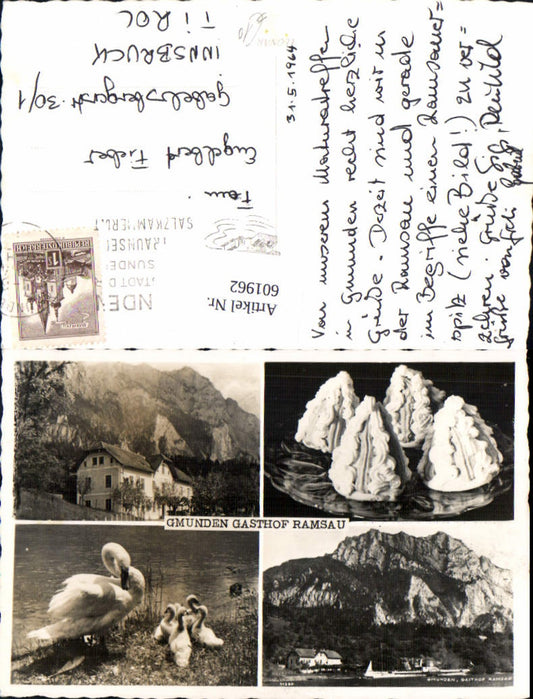 601962,Gmunden am Traunsee Gasthof Ramsau Schwäne Schwan
